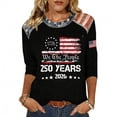 thumbnail image 2 of Youpwaven Women's 250th Anniversary USA T-Shirt, Patriotic We The People 1776-2026 Graphic Top, Casual 3/4 Sleeve Crew Neck Festive Apparel, 2 of 4