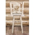 thumbnail image 6 of Montana Collection Barstool w/ Back & Swivel w/ Laser Engraved Bear Design, Clear Lacquer Finish, 6 of 8