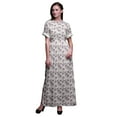 thumbnail image 1 of Bimba Robe Maxi à Taille Smockée Imprimée Feuilles de Rayonne & Magnolia Floral Fendue sur le Côté pour Femme-TG, 1 of 6
