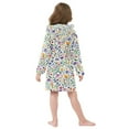thumbnail image 4 of FORMRS Niños Bathrobe Unisex Hooded Robe Soft Plush Pajamas Sleepwear, Size 2-3T, Green Wildflower Pattern, 4 of 7