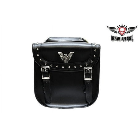 PVC Motorcycle Saddlebag With Studs & Quick Release