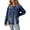 Sail Blue, variant on Eytino Denim Jackets for Women Oversized Jean Jacket with Contrast Trim Long Sleeve Button Down Jean Coat with Pockets Outerwear