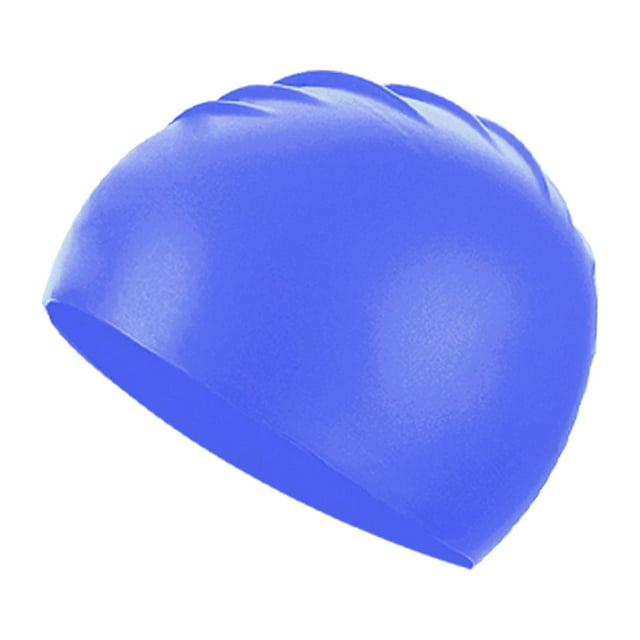 Gorros de natación de silicona Gorros de baño elásticos flexibles duraderos impermeables cómodos gorros de natación piscina para niñas niños Azul profundo