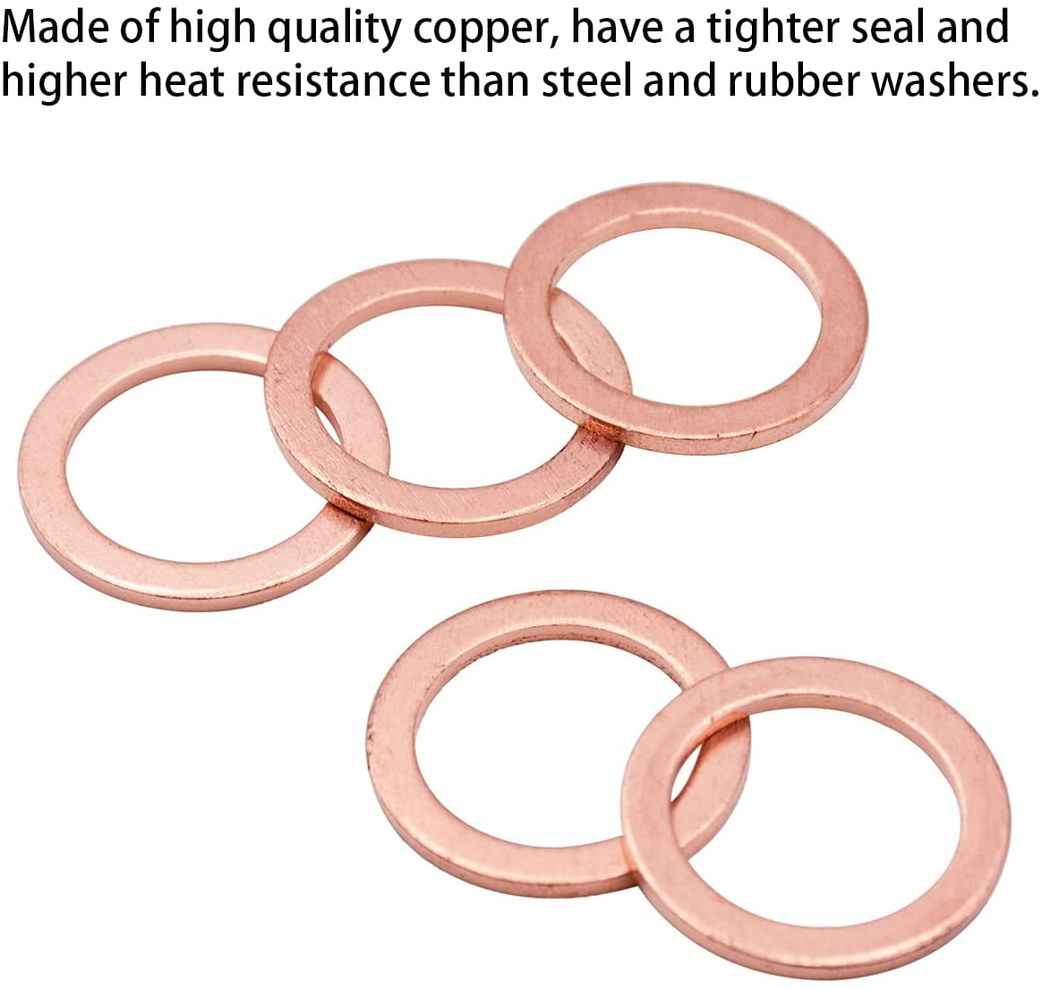 100 Piece Copper Rings Sealing Rings 6x12x1mm Thread M 6 