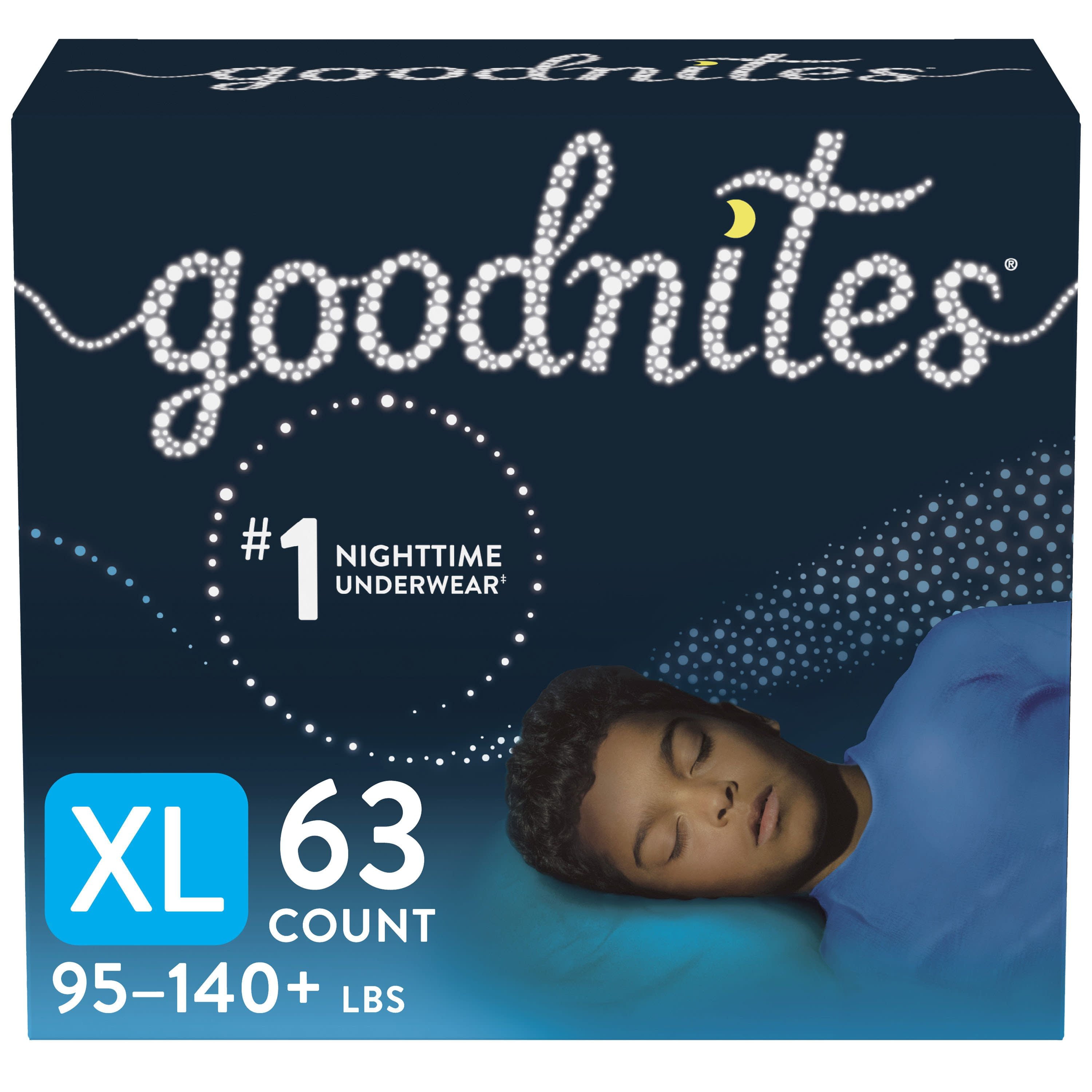 Photo 1 of Goodnites Boys' Nighttime Bedwetting Underwear, XL (95-140 lb.), 63 Ct