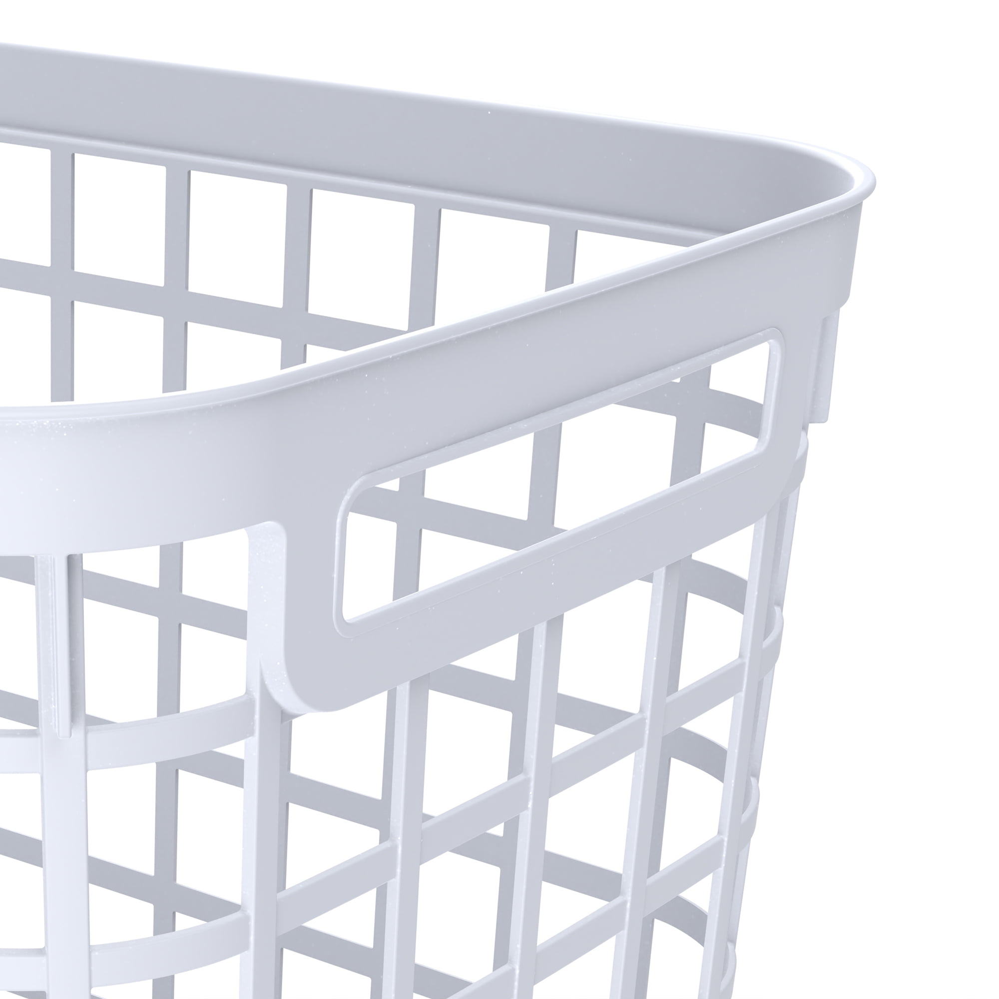 Mainstays 2.6-Bushel White Rolling Laundry Hamper with Easy-Clean Plastic and Smooth-Glide Wheels