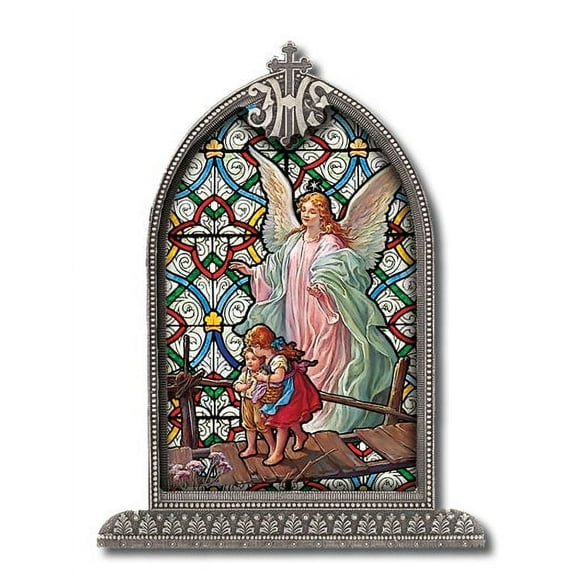 Guardian Angel Arch Liturgical Glass Small, Textured Italian Plexiglass