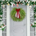 thumbnail image 4 of Norfolk Pine 20.5Inch Christmas Wreath with Red Bow, with Pine Cones, Faux Cedar Greenery, Indoor Outdoor Front Door Wall Decor, Farmhouse Style, 4 of 7