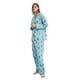 thumbnail image 2 of GLOBAL Conjunto de Pijama de Franela para Mujer, Pijama 100% Algodón para Mujer, Ropa de Estar por Casa, Manga Larga, Botón, Cordón en la Cintura, Ropa de Dormir Cálida, Conejo Verde XS, 2 of 6