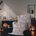 thumbnail image 6 of Halloween Blanket with White Ghost Pink Throw Blankets -Smoofy Throw Blanket Fluffy Fleece Soft Blanket for Bed and Couch Indoor Bedroom Blanket, 6 of 7