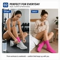 thumbnail image 6 of Comfort Crew Socks 6 Pairs for Women, Soft Breathable Stretch Socks, Non Binding Comfortable Fit for Work, Walking & Everyday Wear, Size 7-9, 6 of 6