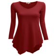 thumbnail image 1 of CHOK Tunique Longue à Manches Longues Col en V pour Femmes Robe T-Shirt, 1 of 3