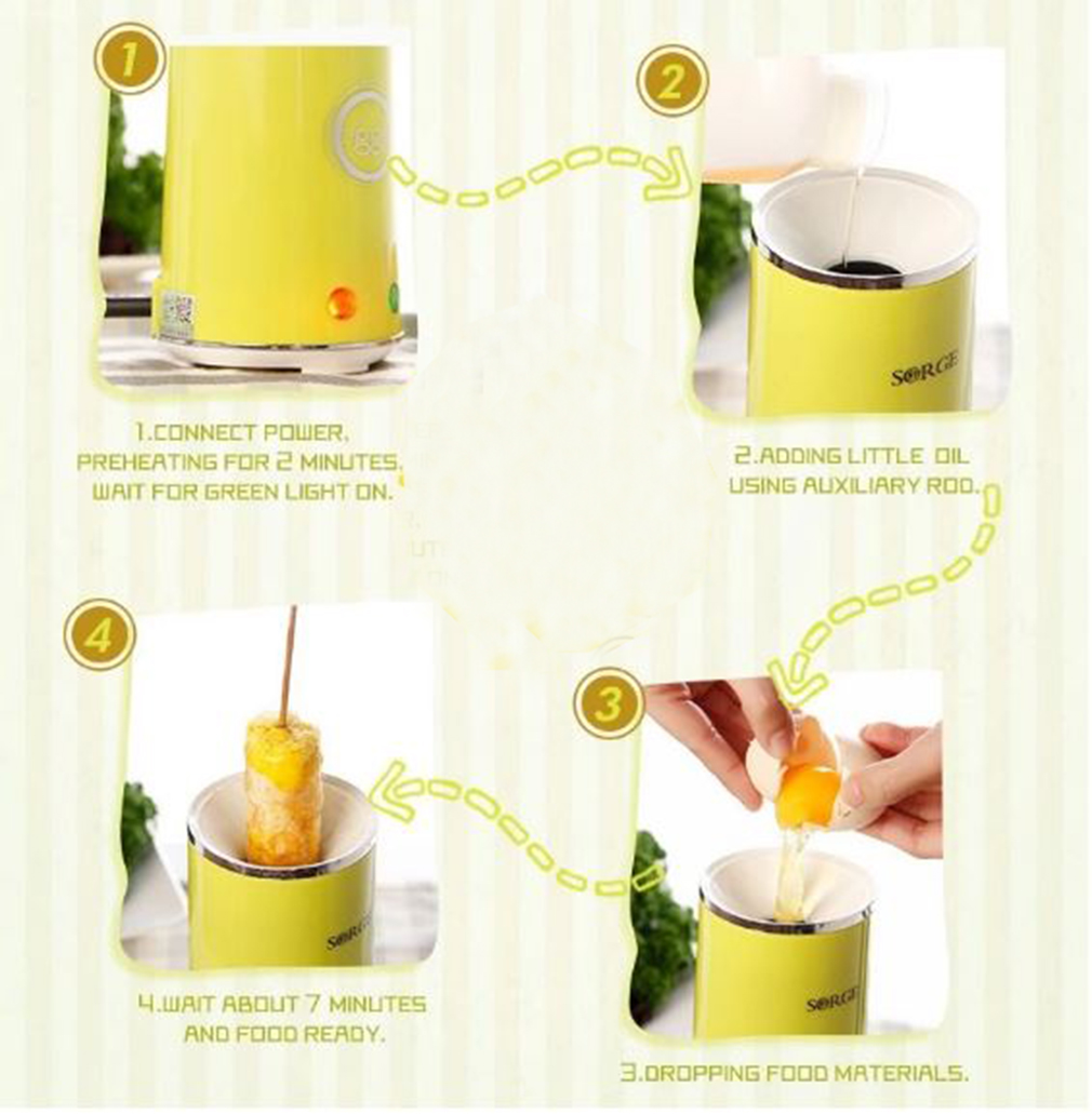 Hands-Free Automatic Electric Vertical Nonstick Easy Quick Egg Cooker Breakfast Egg Sausage Roll Machine Egg Roll Maker Egg Master Double Holes 2 Grill Tubes