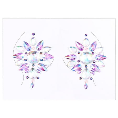 

HOMEMAXS Sexy Women Crystal Breast Pasties Spring Autumn Acrylic Rhinestones Sticking Art Carnival Party Breast Stickers with Back Glue
