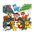 thumbnail image 1 of Juego de costura para educación temprana para niños, bolsa de manualidades con animales de la jungla hechos a mano con fieltro, 1 of 1