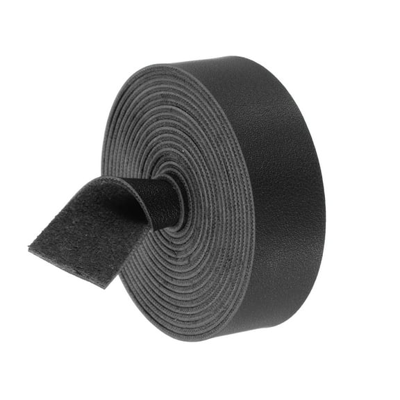 Faux Leather Strap, 1" Width x 98" Long Leather Belt Strip Trim Roll for DIY Craft Projects, Pet Collars(Black)