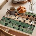 thumbnail image 3 of Dark Sage Green Brown Placemats Set of 6 Farmhouse Dog Paw Vintage Place Mats Indoor Wipeable Table Mats Washable Cloth Dining Table Placemats for Kitchen Holiday Party Home Decor 13x19 Inch, 3 of 9