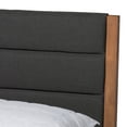 thumbnail image 5 of Baxton Studio Jarlan Modern and Contemporary Transitional Charcoal Fabric Upholstered and Walnut Brown Finished Wood King Size Platform Bed, 5 of 11