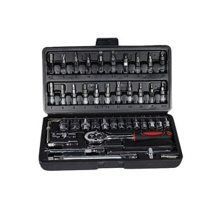 46 Dans 1 Kit d'outils Pcs & Jeu de tournevis , Socket de précision & Ensemble de clé multi-usages, boîte d'outils combinés , Compatible avec la plupart des boulons, écrous, vis, ordinateurs, vélos, réparation de jouets