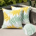 thumbnail image 1 of CaiYueKe Throw Pillow Covers Outdoor Waterproof Cozy Graceful Fan-Shaped Leaves Decorative Cushion Cases for Garden Patio Tent Balcony Couch Sofa 18 X 18 Inches, 1 of 8