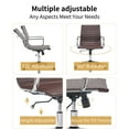 thumbnail image 6 of CAROCC Mid Back Home Office Desk Chair Task Chair with Armrest Swivel Chair Brown Leather Office Chair Ergonomic Desk Chair for Extra Back & Lumbar Support, 6 of 8