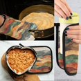 thumbnail image 5 of Yayeee Oven Mitts and Pot Holder Set of 2 Heat Resistant Kitchen Gloves Baking Hot Pad, Abstract Wavy Landscape, 5 of 5