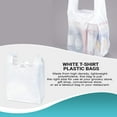 thumbnail image 6 of White T-Shirt Plastic Bags, Ultra Thin Polyethylene, 2000 Count, 10 x 5 x 18 in, 6 of 7