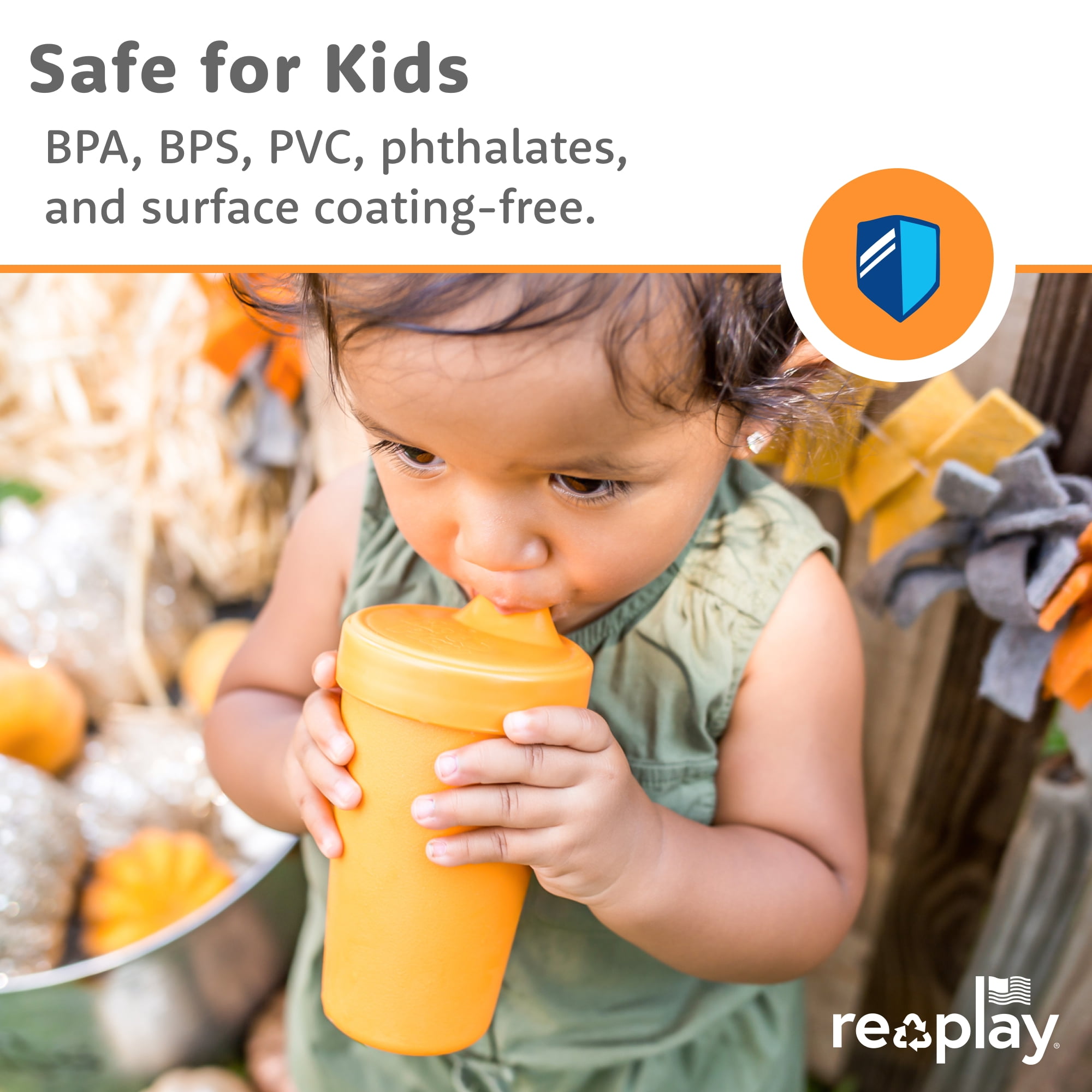 Re-Play Sippy Cups for Toddlers - 10 oz. Reusable Spill Proof Cups for Kids, Dishwasher/Microwave Safe - Made in the USA - Set of 4 - Tulip