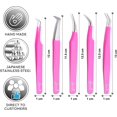thumbnail image 3 of SIVOTE Pinces à Extensions de Cils pour Cils Classiques et Volume, Lot de 5, Rose, 3 of 7