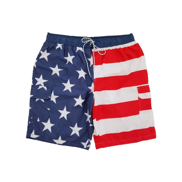 The Foundry - Mens American Flag USA Patriotic Cargo Swim Trunks Swim ...