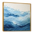 thumbnail image 2 of Designart "Modern Coastal Waves in Blue and White I" Coastal Framed Wall Art - Blue Coastal Minimalism Hallway Framed Wall Art Decor, 2 of 6