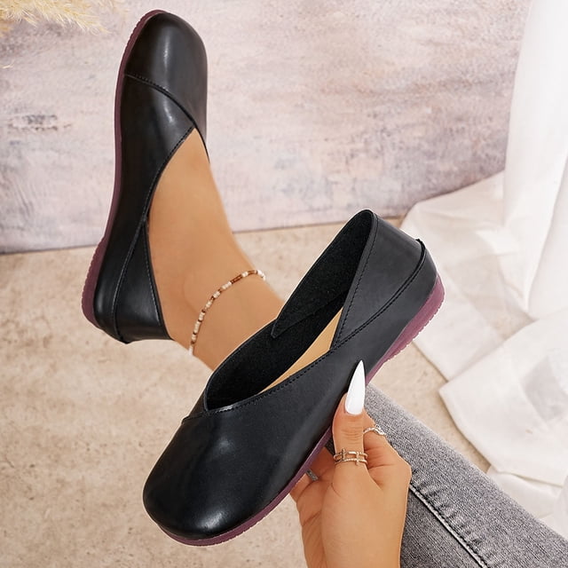 Mevxay Chaussures Plates à Lacets Confortables à Bout Rond à Blocs de Couleur pour Femmes, Mode et Décontractées, Bleu, Taille 6