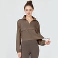 thumbnail image 4 of Chaqueta Deportiva con Cremallera para Mujer, Cuello Alto, Resistente Al Viento, Protección Solar, para Hacer Ejercicio Al Aire Libre. Color Castaño L, 4 of 8