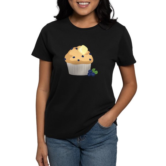 CafePress - Blueberry Muffin T Shirt - Women's Traditional Fit Dark T-Shirt