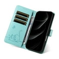 thumbnail image 3 of Allytechgroup Wallet Case for iPhone 15 Pro Max, Built-in Wrist Strap & Card Pocket & Cash Slot Slim PU Leather Stand Phone Shell Shockproof Protective Full Body Cover for Women Girls, Green, 3 of 11