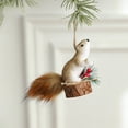 thumbnail image 5 of Christmas Tree Decorations, Squirrel Ornaments, Mini Hanging Lifelike Squirrel Figurines with Pine Cones, Foam Material, Brown Color, 5-9 Inch, Cute forest Animals Holiday Decor, 5 of 7