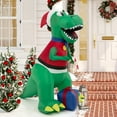 thumbnail image 1 of Gymax 6 FT Inflatable Christmas Dinosaur with Gift Blow Up Christmas Decoration w/ LED Lights, 1 of 10