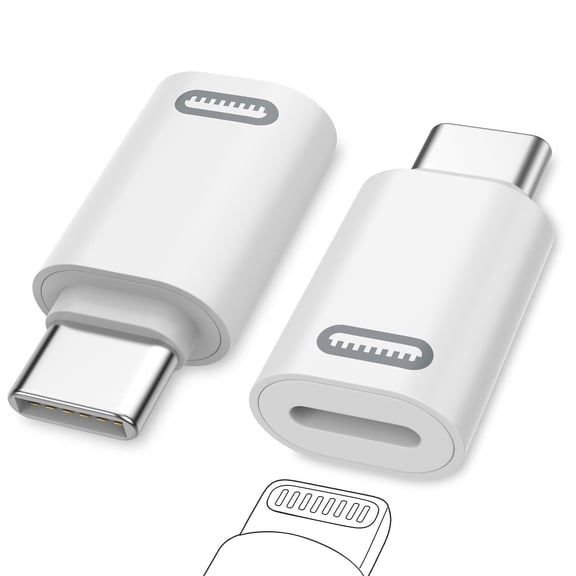 MoKo 2 Pack Lightn-ing Female to USB C Male Adapter Compatible with iPhone 17/16/15 Pro Max Plus/Galaxy/iPad Pro/Air, Support Fast Charging/Data Transfer, Not for Audio/OTG