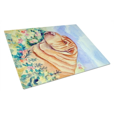 

Carolines Treasures 7271LCB Shar Pei Glass Cutting Board Large 12H x 16W multicolor