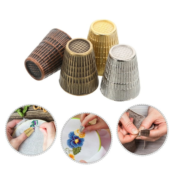 FOMIYES WORGEOUS 8pcs Copper Sewing Thimble Convenient Finger Protector Vintage Style Sewing Accessory