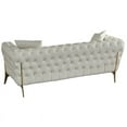 thumbnail image 3 of Meridian Furniture Aurora Cream Vegan Leather Loveseat, 3 of 11