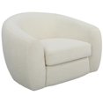 thumbnail image 2 of Uttermost Capra Contemporary Fabric and Wood Art Deco Swivel Chair in White, 2 of 7