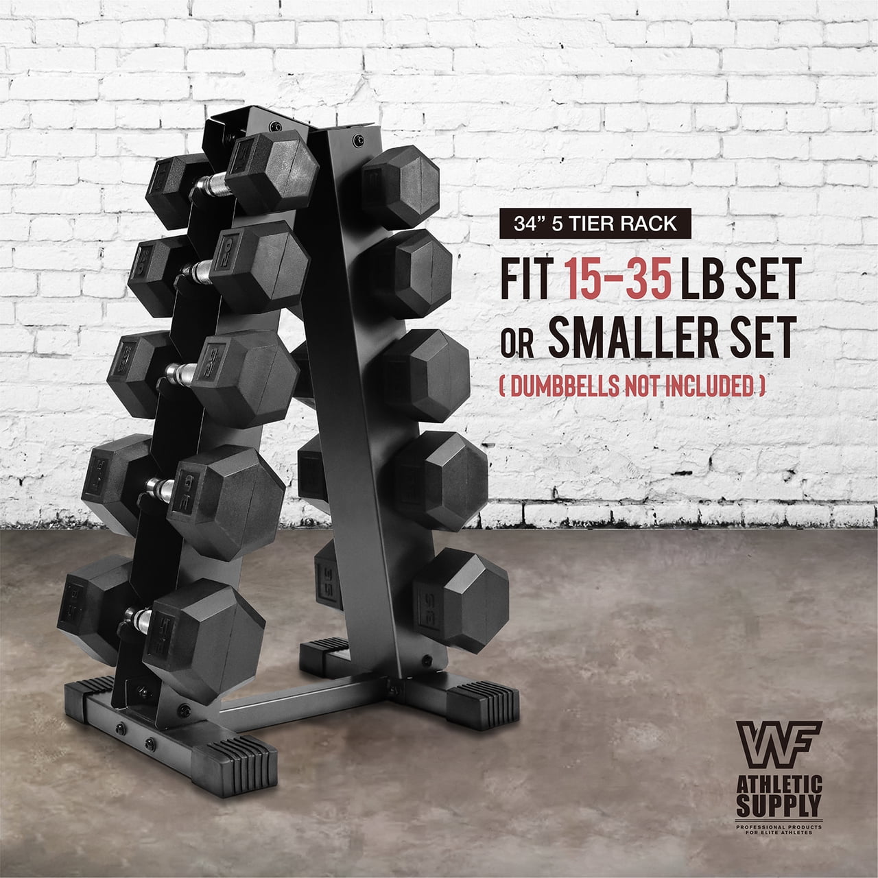 WF Athletic Supply Heavy Duty A-Frame Dumbbell Storage Rack, Steel Dumbbell Holder, Dumbbell Stand & Weight Racks for Home Gym Dumbbell Storage, RACK ONLY, Sizes Option Available