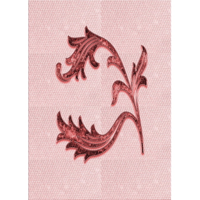 Ahgly Company Machine Washable Indoor Rectangle Transitional Pink Bubble Gum Pink Area Rugs, 2' x 3'