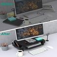 thumbnail image 4 of LUFF Monitor Stand Riser with Pullout Storage, Desk Organizer with Ventilation Drawer, Desktop Computer Stand with Pen Holder for Laptop, Computer, iMac, Black, 4 of 8