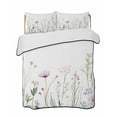 thumbnail image 2 of Green Botanical Floral Twin Size Down Alternative Comforter, Lightweight Comforter Quilt Bedding Set with Pillow Shams Spring Summer Rustic All Seasons Bed Comforter Duvet Insert 68"x86", 2 of 7