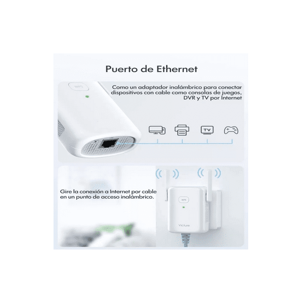 Range extender Victure WE1200 blanco 110V/220V Walmart en línea