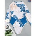 thumbnail image 3 of Charmo Women Zip Front One Piece Swimsuits Long Sleeve Sun Protection Rash Guard, 3 of 3