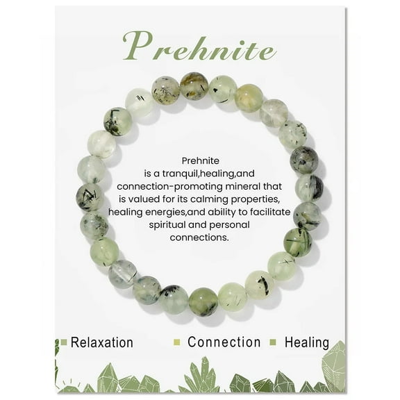 Natural stone bracelet elastic rope beaded 8mm green chalcedony agate hand-woven powder crystal beaded tiger eye stone bracelet