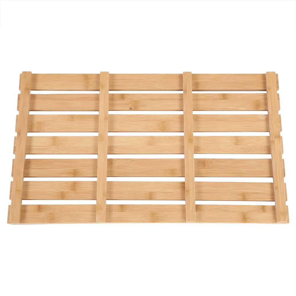 Bamboo Wooden Slatted Duck Board Bathroom Bath Shower Mat Grey White Natural New